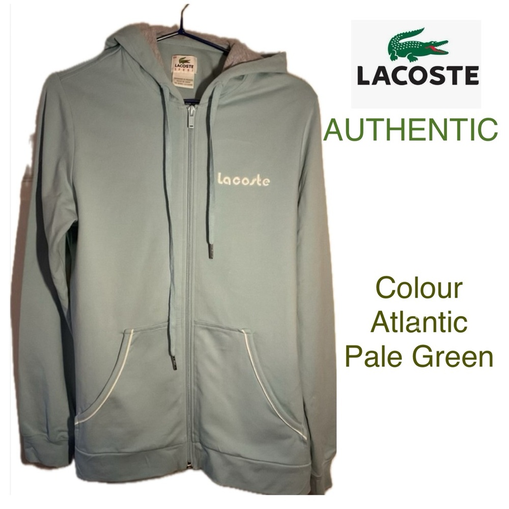 Vintage Ladies Lacoste Full Zip Size44 Pale Green Hoodie